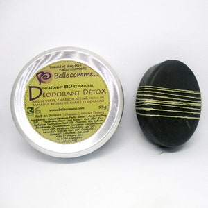 Organic and natural detox deodorant with shea and cocoa butter, tamanu oil and activated charcoal image 2