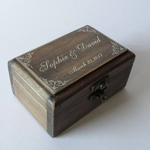 Wedding Ring Bearer Box Wedding Ring Box Rustic Ring Box Custom Wood Ring Box Rustic Wedding Box Personalized Box Wedding Ring Holder