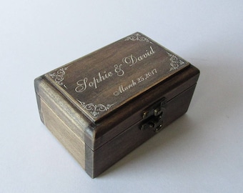 Wedding Ring Bearer Box Wedding Ring Box Rustic Ring Box Custom Wood Ring Box Rustic Wedding Box Personalized Box Wedding Ring Holder