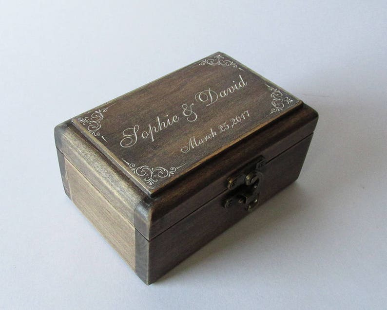 Wedding Ring Bearer Box Wedding Ring Box Rustic Ring Box Etsy