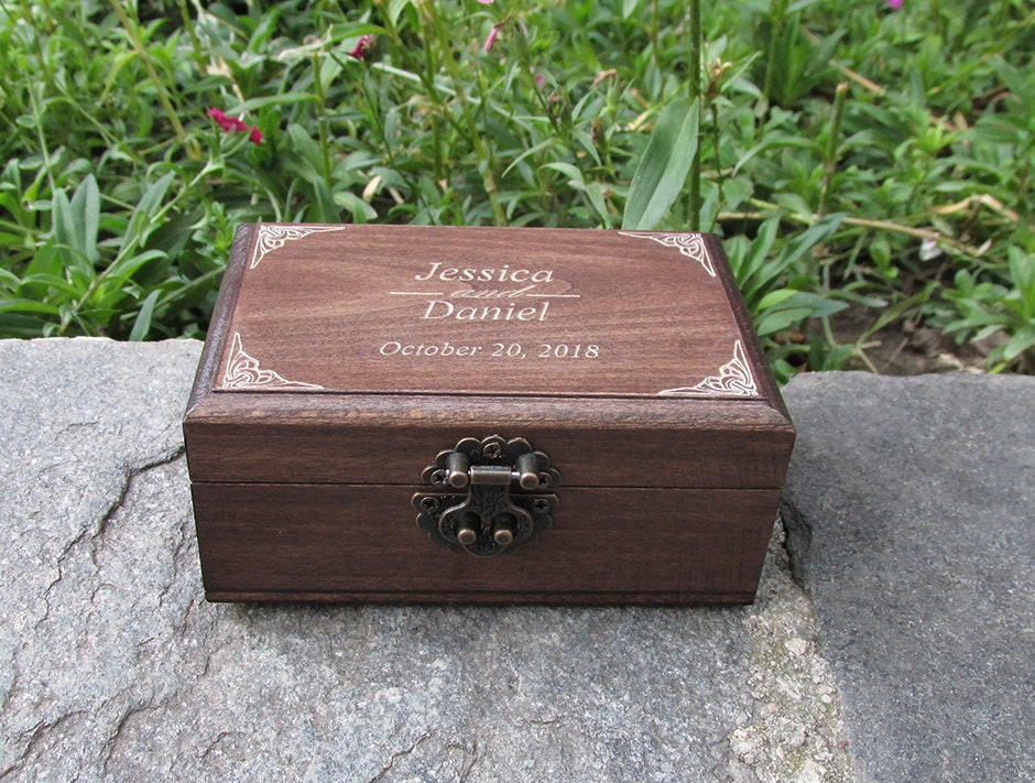 Personalized Wedding Ring Box,custom Wedding Ring Box,ring Bearer Box, Wedding Ring Holder