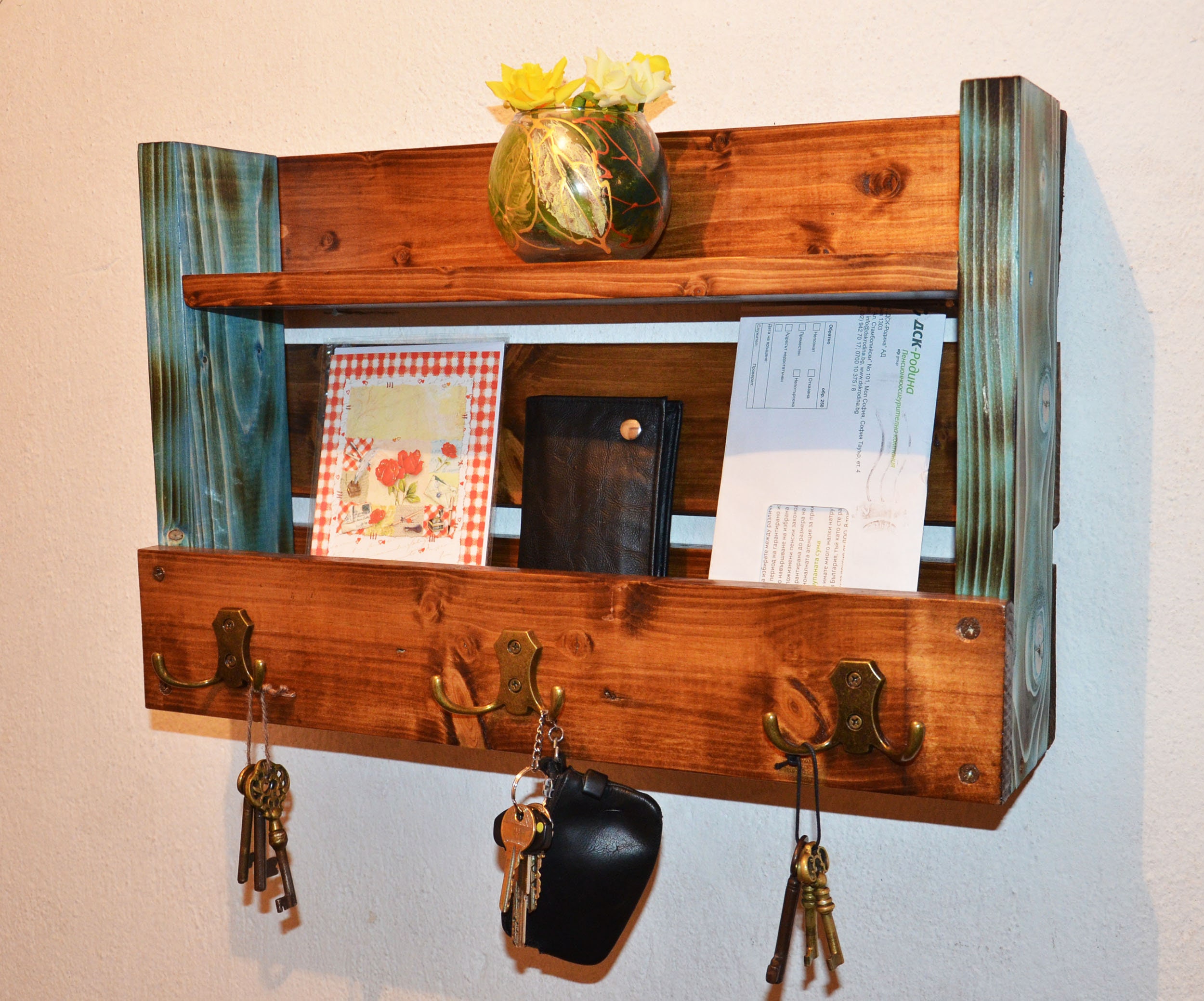 Front Door Organizer, Mail And Keys Organizer, Leash Holder, Entryway