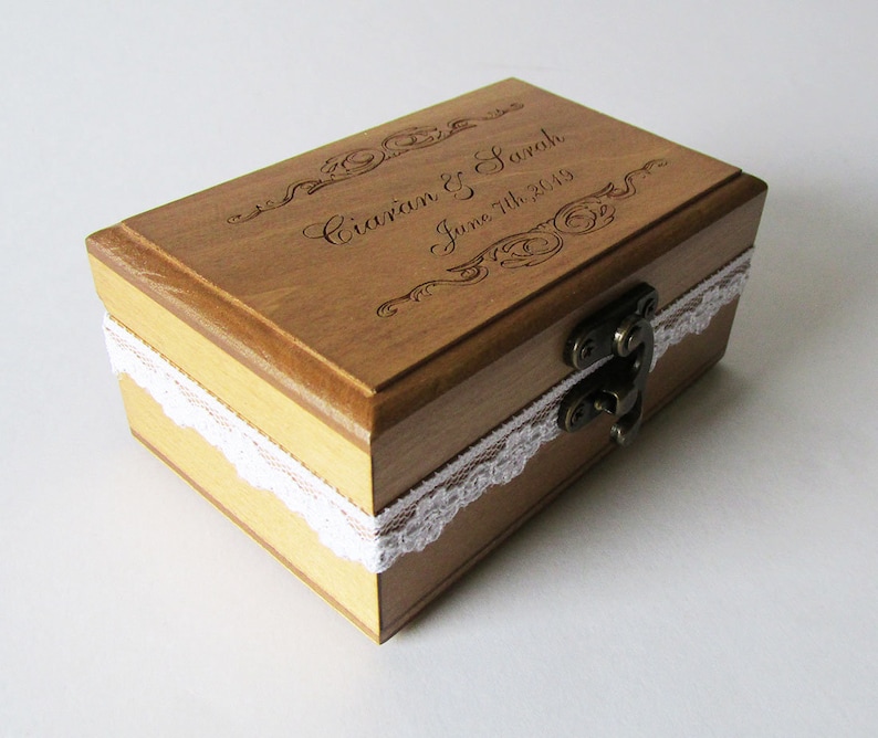 Ring Bearer Box Wedding Ring Box for Ceremony Vintage Wedding Etsy