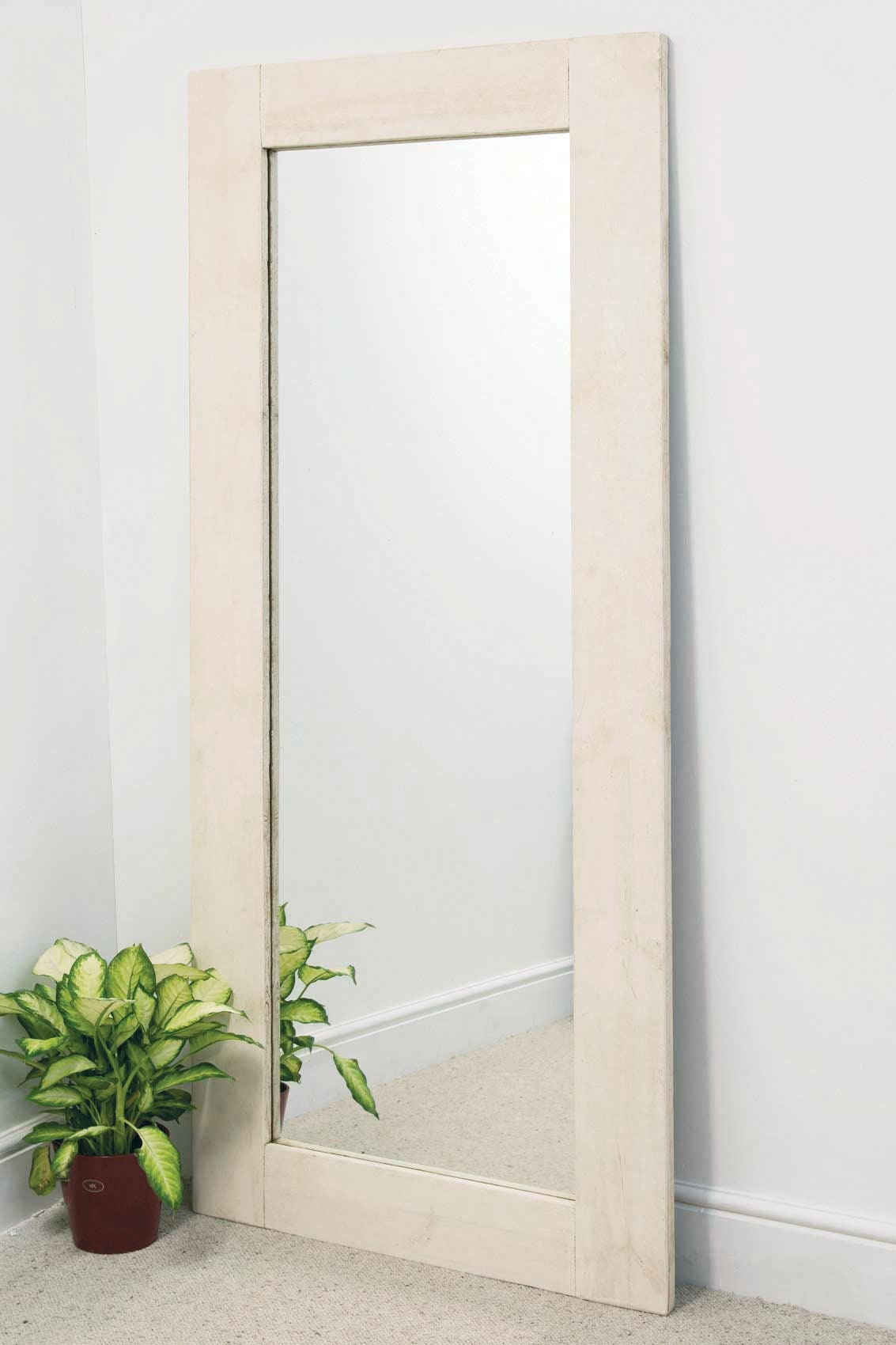 Grand miroir pleine longueur Farmhouse en bois naturel foncé 208 x 86 cm -   Canada