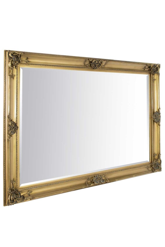 Beautiful Large Gold Decorative Ornate Wall Mirror 7ft X 5ft 213 X