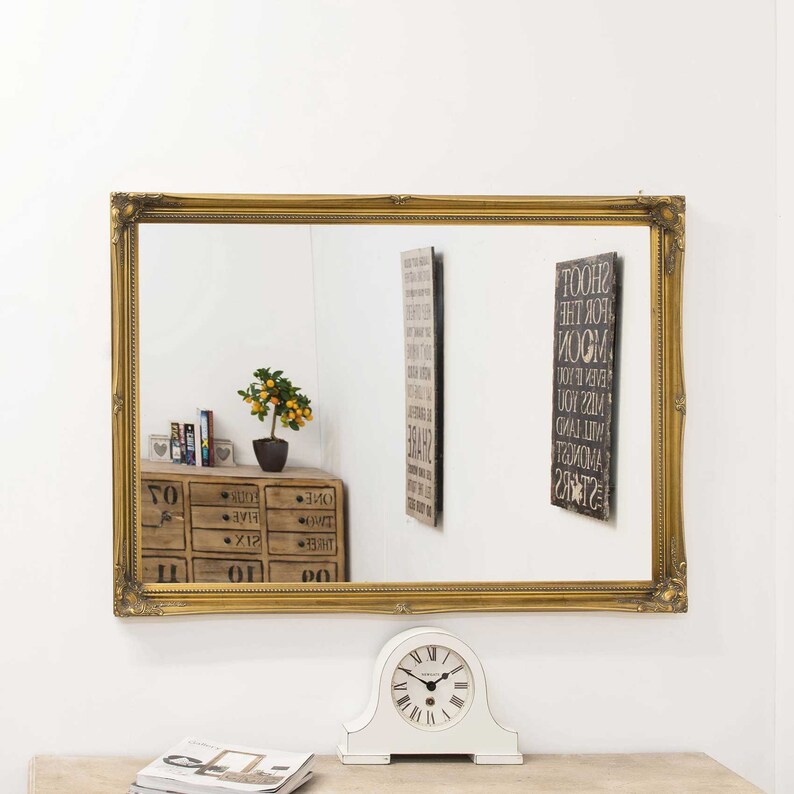 Large Gold Antique Style Ornate Wall Big Mirror 3ft4 X 2ft4 Etsy UK