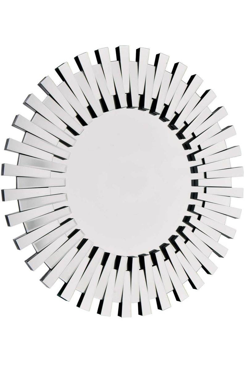 Welwyn All Glass Modern Round Sunburst Bathroom Mirror 91cm X Etsy UK
