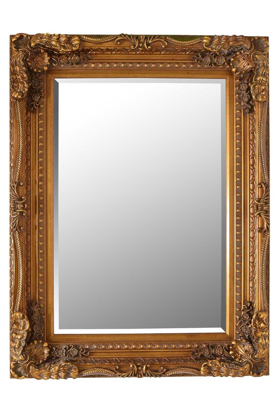 Large Gold Decorative Antique Style Wall Mirror New Rectangle India Large Gold Decorative Antique Style, Antique Gold Mirror Rectangular