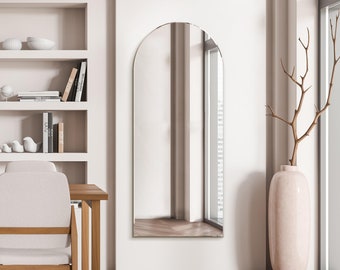 MirrorOutlet Frameless Arcus Arched Leaner / Wall Mirror 63" X 27" (160 X 70CM)