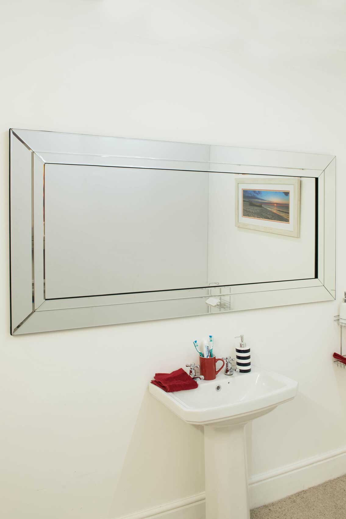 Buy Delphine Wave Design Wall Mirror Silver Chrome Wooden Frame Online in  India 