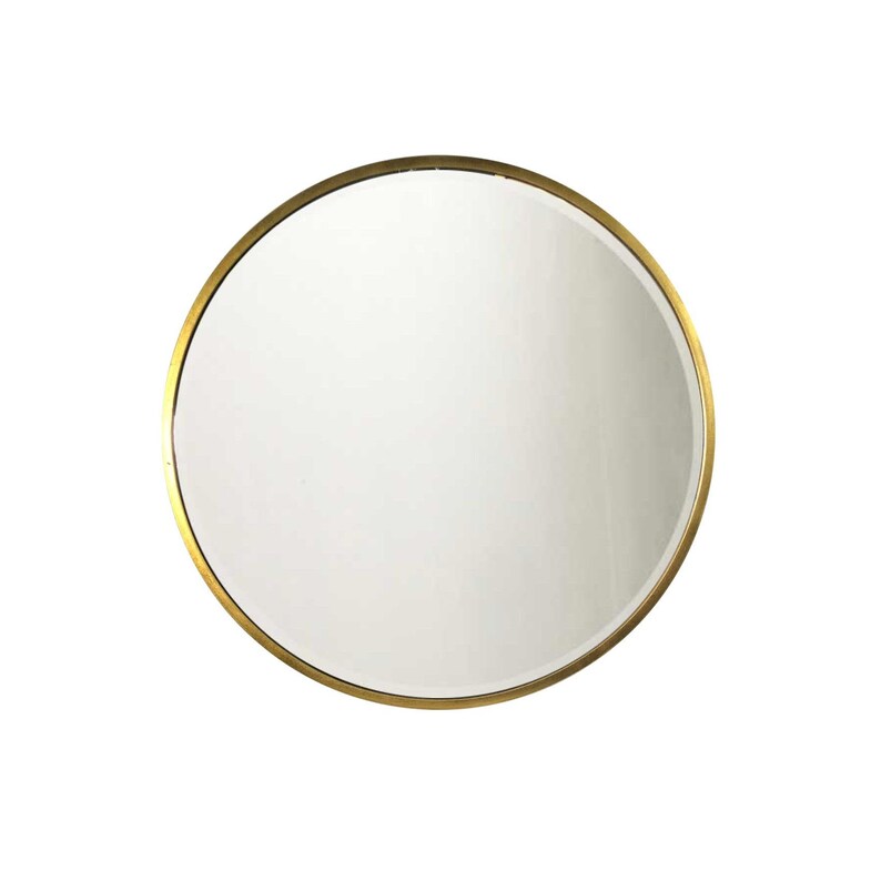 Large Gold Circular Bevelled Wall Mirror 100cm x 100cm 3ft3 x 3ft3 image 1