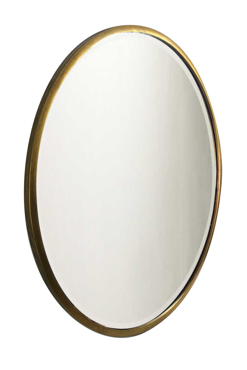 Large Gold Circular Bevelled Wall Mirror 100cm x 100cm 3ft3 x 3ft3 image 3