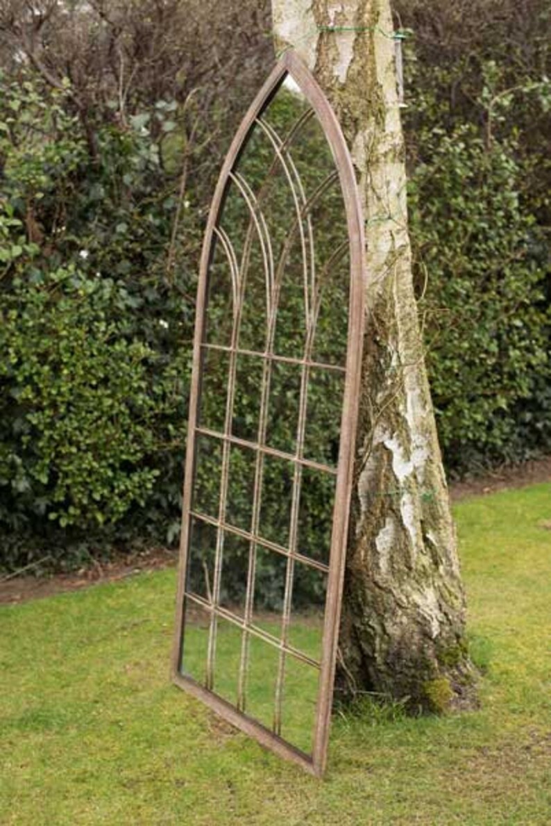 Large Metal Arched Rustic Outdoor Mirror Frost Protected 5ft6 Etsy UK