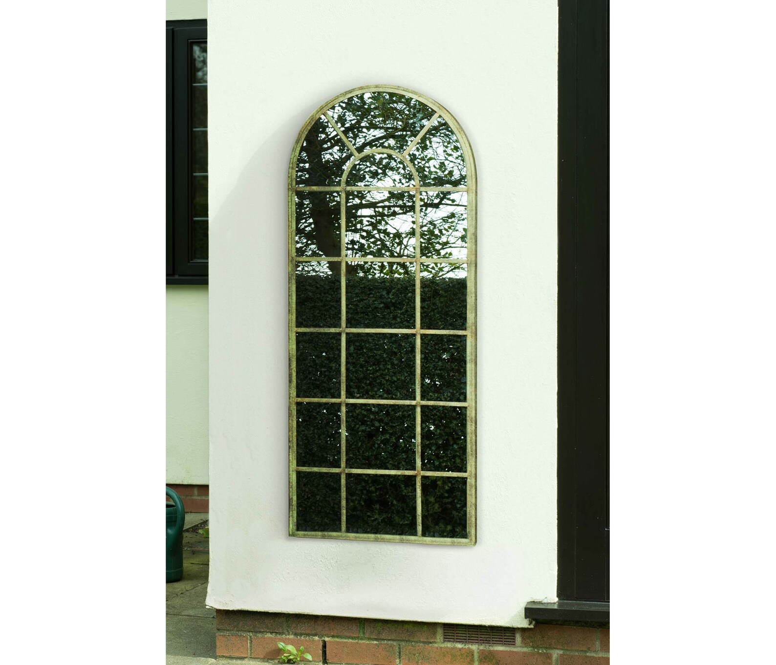 Large Green Arched Rustic Outdoor Mirror Frost Protected 140 X Etsy UK