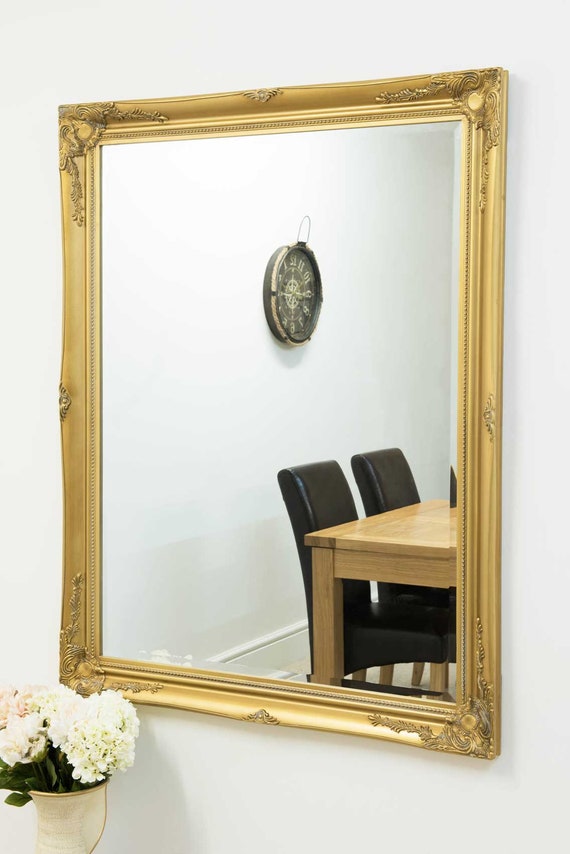 Extra Large Classic Ornate Styled Gold Mirror 4ft7 x 3ft7 140cm x