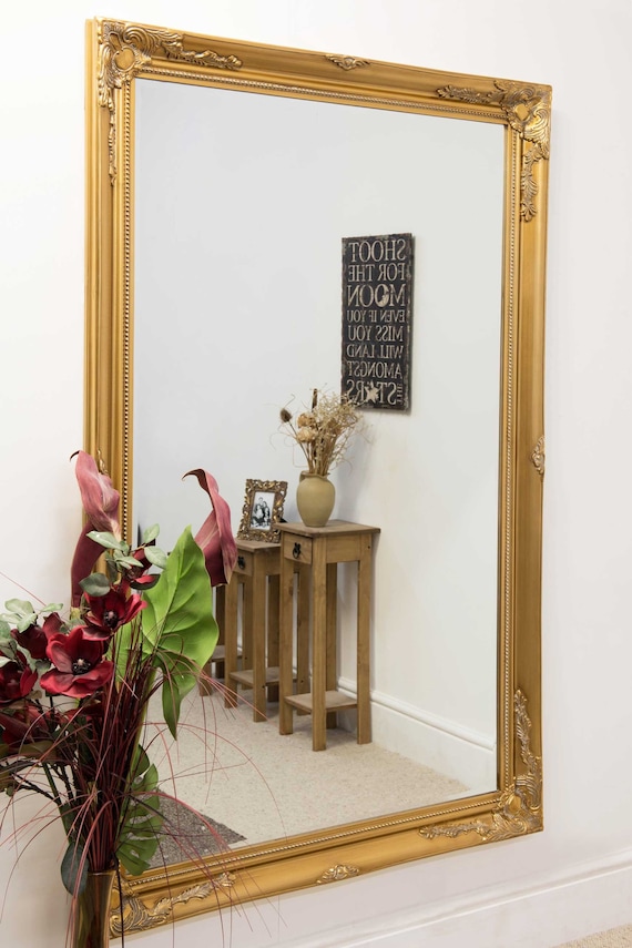 Extra Large Classic Ornate Styled Gold Mirror 5ft7 X 3ft7, 45% OFF