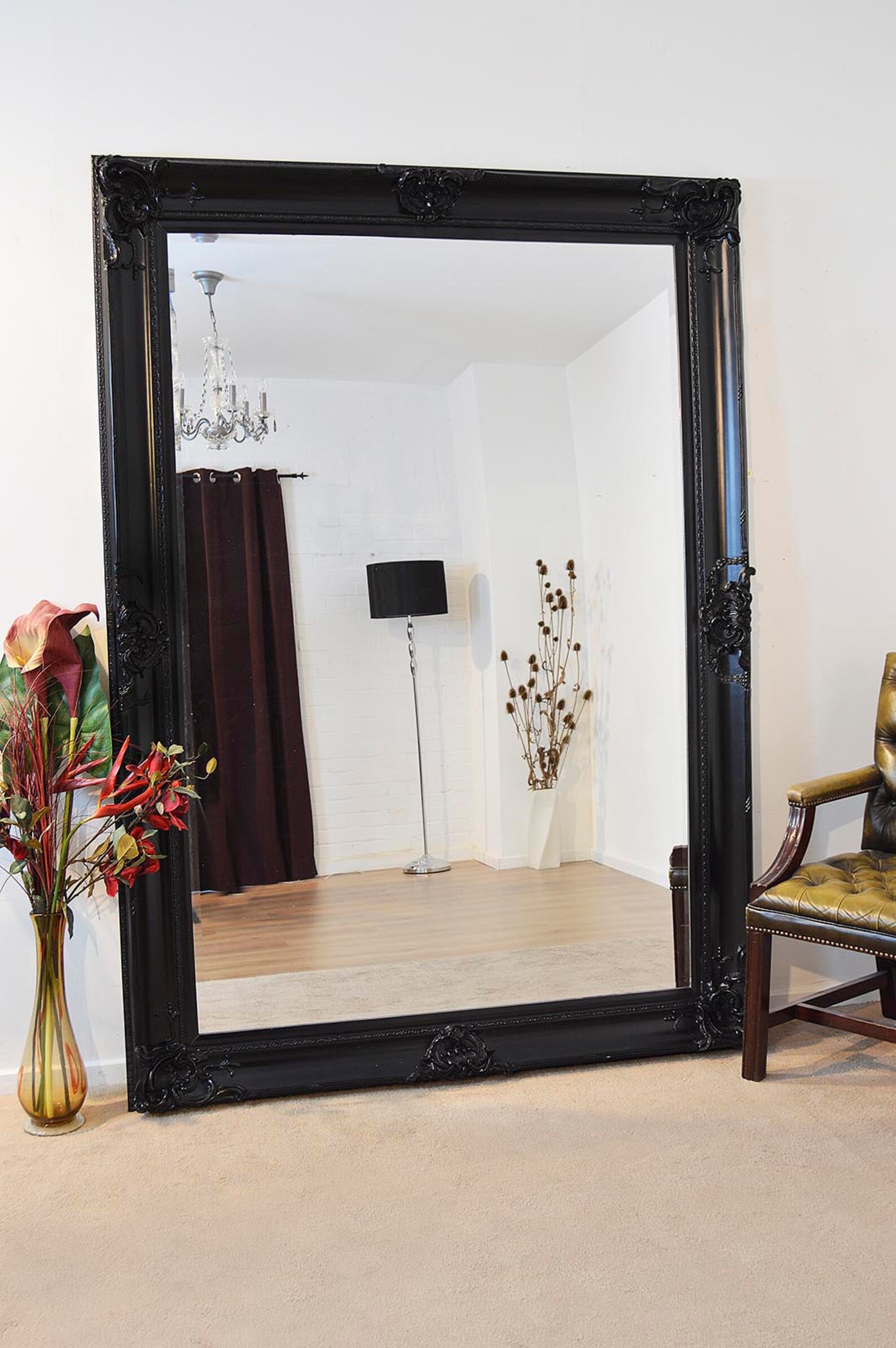 Walton Black Extra Large Leaner Mirror 213 X 152 CM Etsy UK
