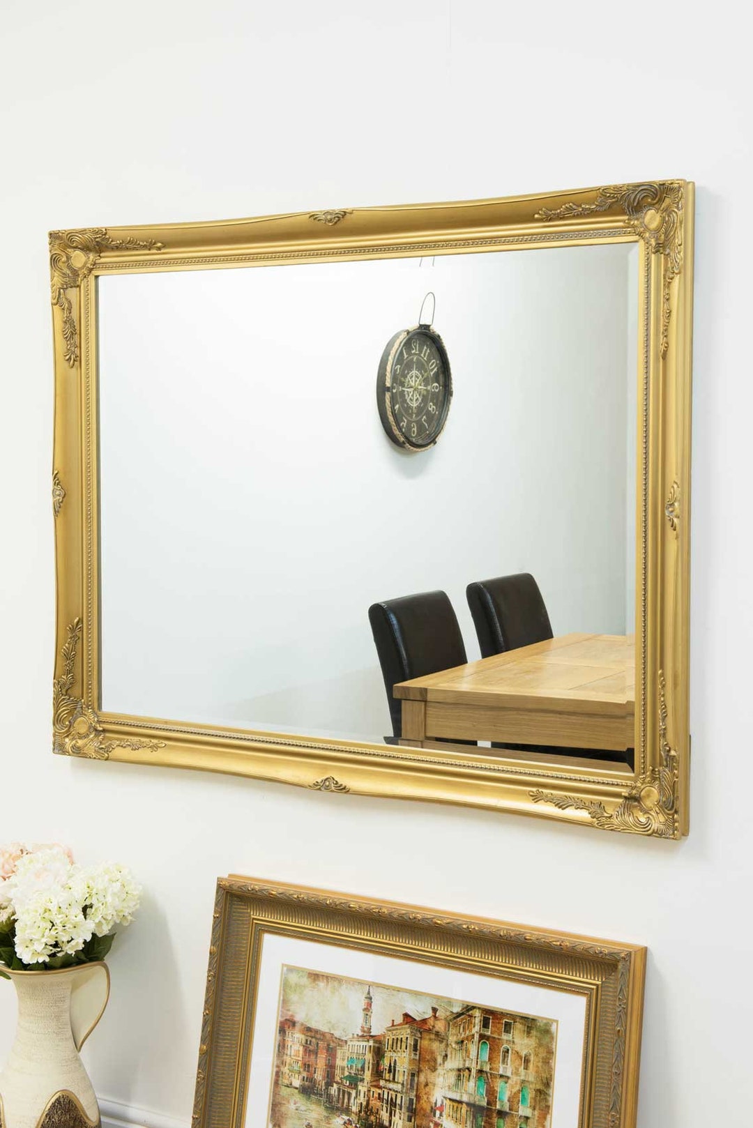 Extra Large Classic Ornate Styled Gold Mirror 4ft7 X 3ft7 140cm X 109cm