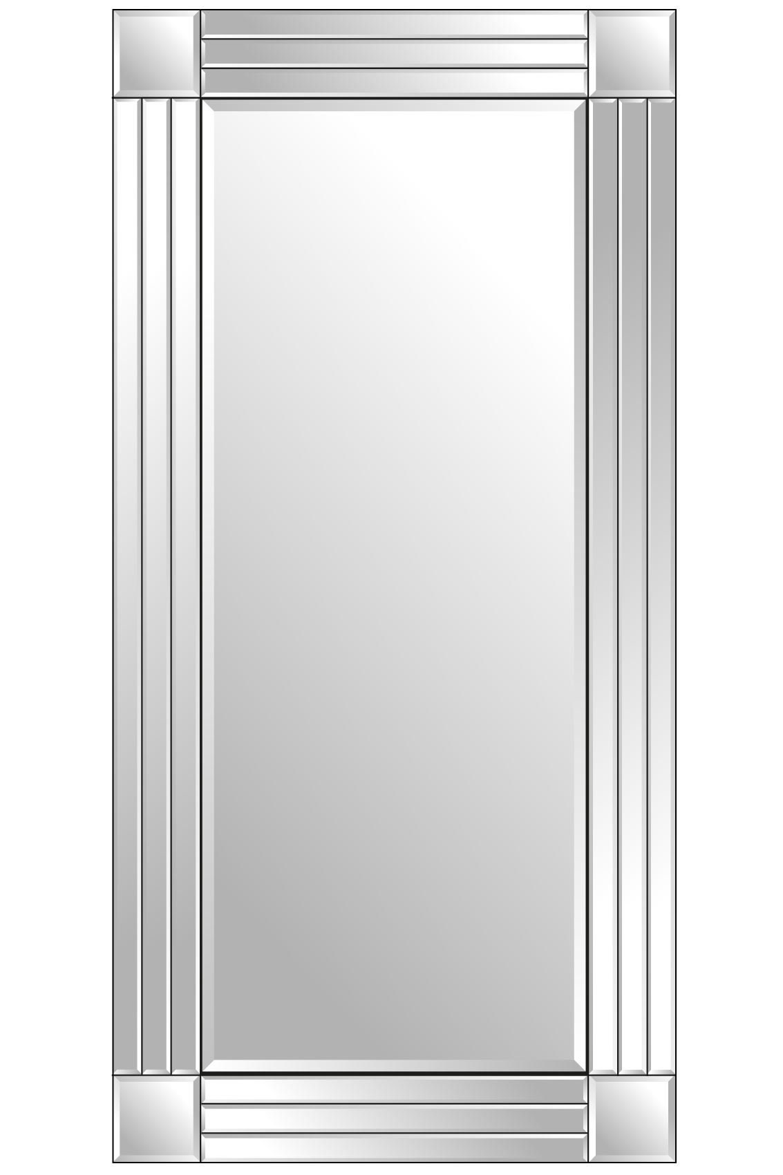 Espejo decorativo para pared: 40 x 28 pulgadas, rectangular, grande,  plateado, con cristal biselado, marco veneciano griego, borde de marco  veneciano