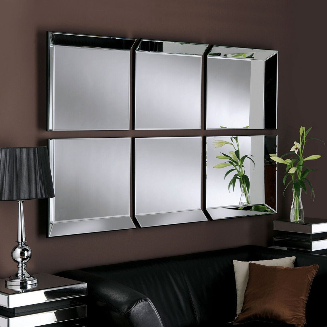 UK Made All Glass Modern 6 Panel Wall Mirror 167cm X 106cm - Etsy UK