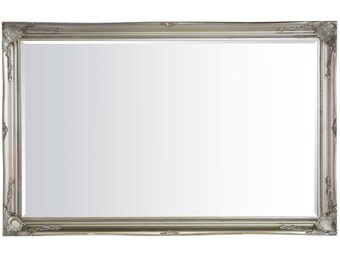 Extra Large Classic Ornate Styled Silver Mirror 5ft7 x 3ft7 (170cm x 109cm)