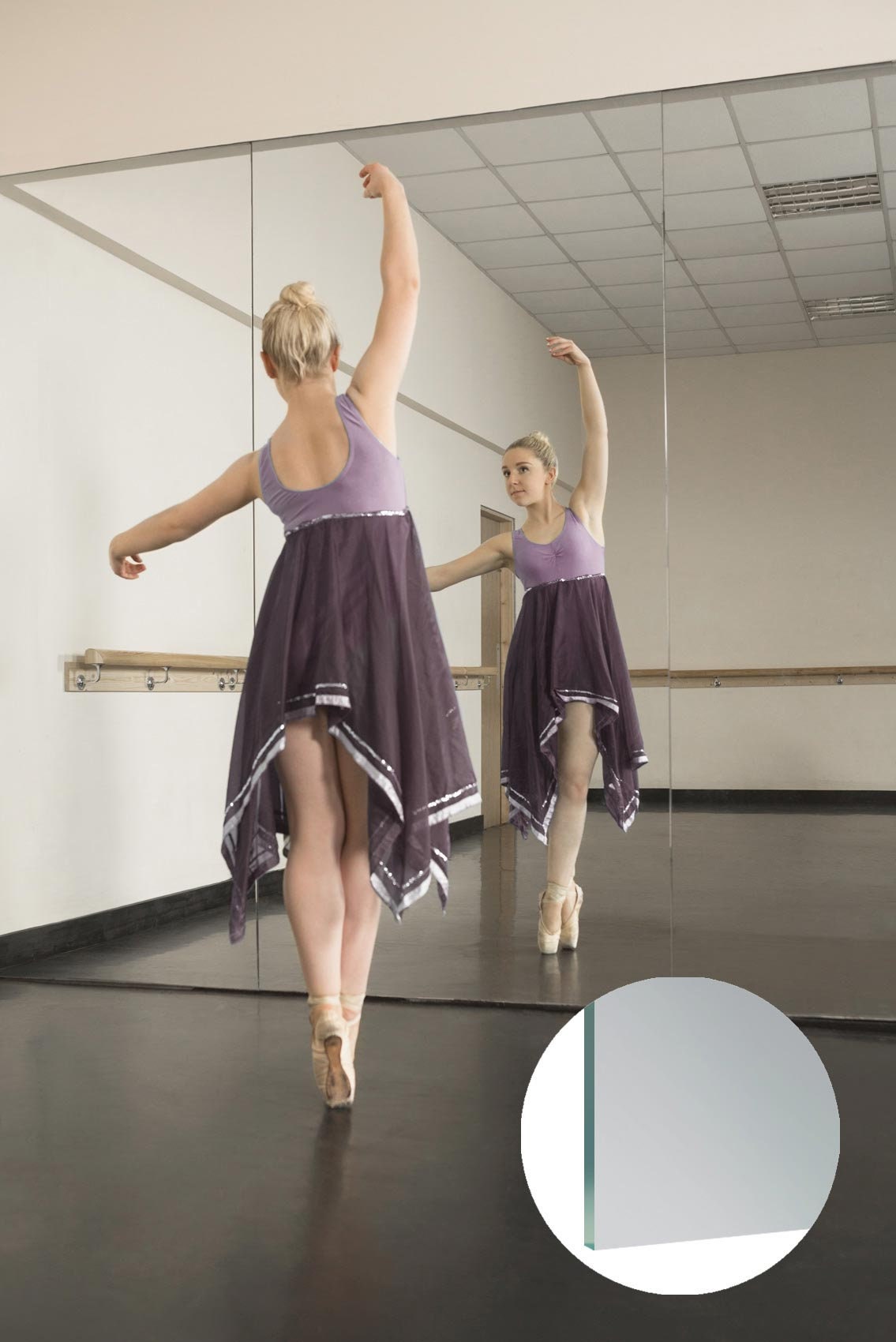 Large Gym Mirror Glass Sheets 3mm Thick 4ft 6ft X 2ft 4ft Wall