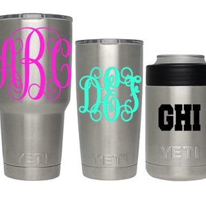 Monogram Decal, Yeti Decal for Men, Yeti Cup Decal, Vine Monogram, Yeti Decal for Guy, Monogram Sticker, Interlocking monogram