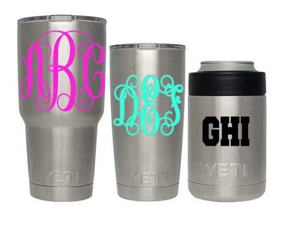 Monogram Decal, Yeti Decal for Men, Yeti Cup Decal, Vine Monogram