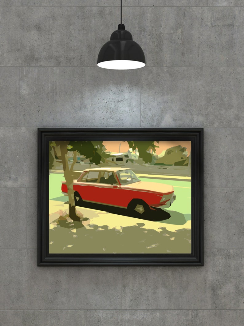 Modern Wall Art Mid Century Art Print Abstract Print Red