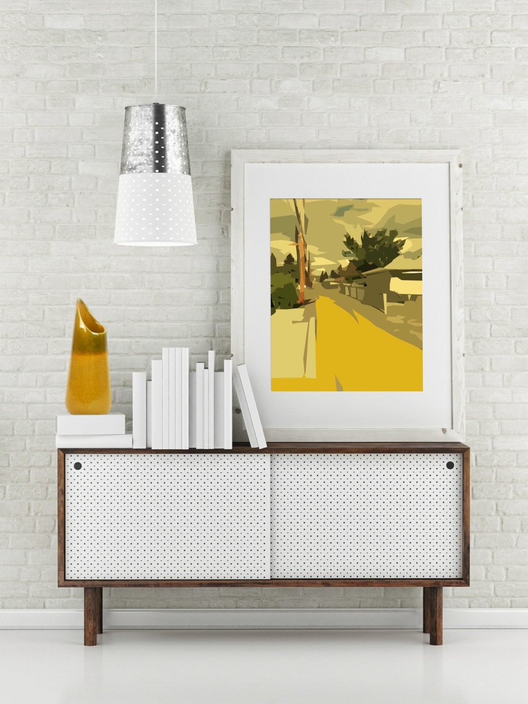 Modern Wall Art Mid Century Art Print Abstract Landscape | Etsy