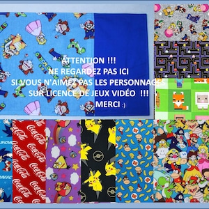 Printed cotton placemat, handmade to order, personalized and created to your taste for lunch boxes at school, daycare, work etc.