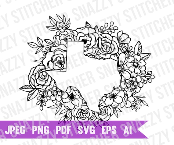 Texas Floral Design Svg Cut File Etsy Texas Floral Design Svg Cut File Etsy