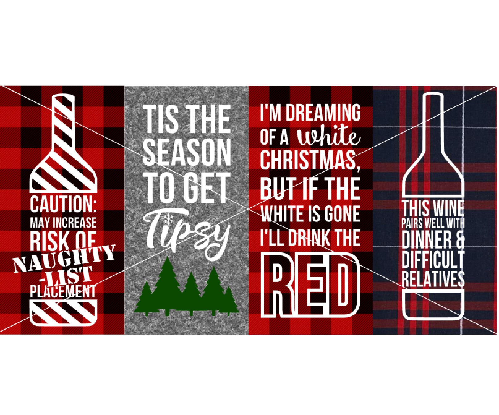 Holiday Wine Bottle Bag Bundle. SVGs. Cut files. Christmas. | Etsy