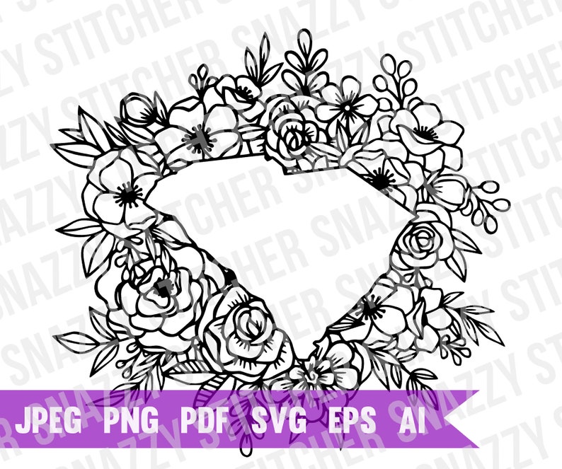 South Carolina Floral Design Svg Cut File Etsy South Carolina Floral Design Svg Cut File Etsy