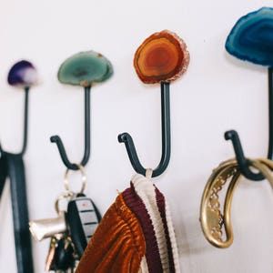 Modern Hook for Entryway // Decorative hook for keys // Towel Hook // Agate Wall Hook // Hat hook // coat hook // purse hook