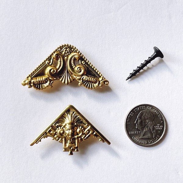 Brass decor / Decorative wall hook/ brass hardware / brass hook / Macrame Accessory / Brass Embellishment / Screw Covers