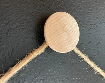 Houten muurhaak, moderne haak, modern accent, decoratieve spijkerhaak