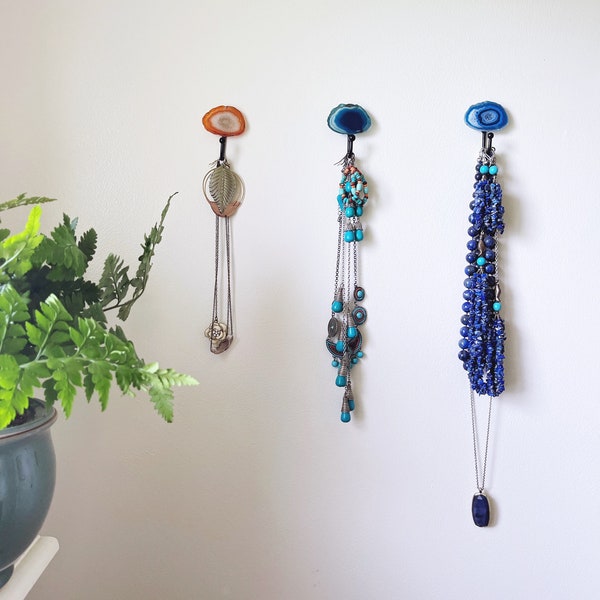 Modern Hook for Entryway // Decorative hook for keys // Towel Hook // Agate Wall Hook // Hat hook // coat hook // purse hook