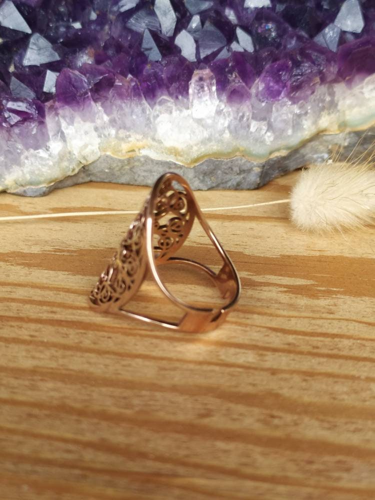 Bague large soleil Plaqué Or - Femme