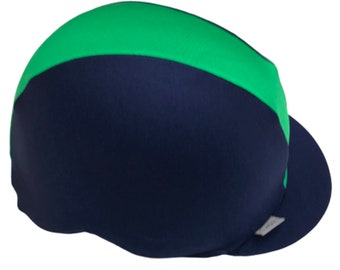 Riding Hat Cover Equestrian Horse Skull Cap Cover Blue Navy And Green Stripe Bicycle Helmet Cover One Size Fits All