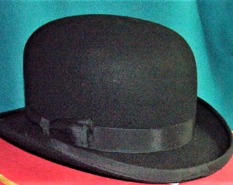 traditional black bowler hat size X/L