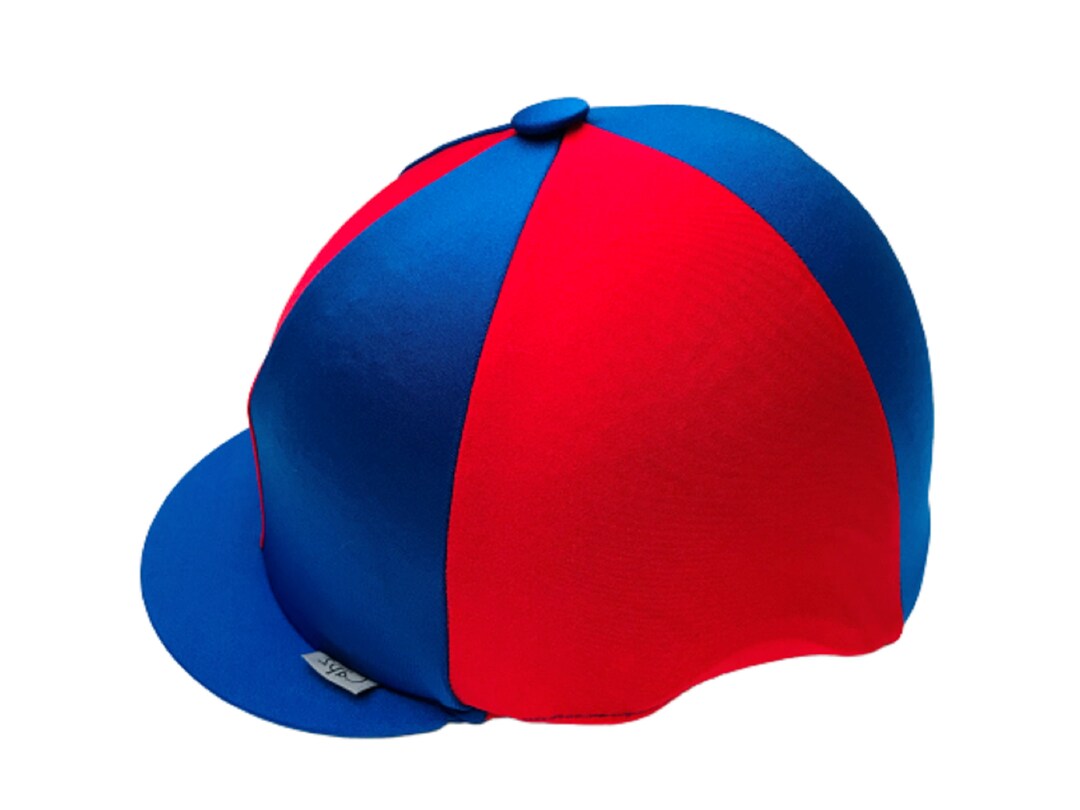 Riding Hat Cover Equestrian Horse Skull Cap Blue and Red Etsy