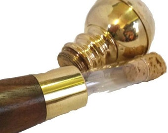 Tippling Stick with Hidden Flask & Compass Special Wooden Walking Stick Cane