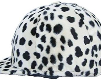Dalmatian faux fur design New Equestrian-Horse Riding Hat cover, one size fits all