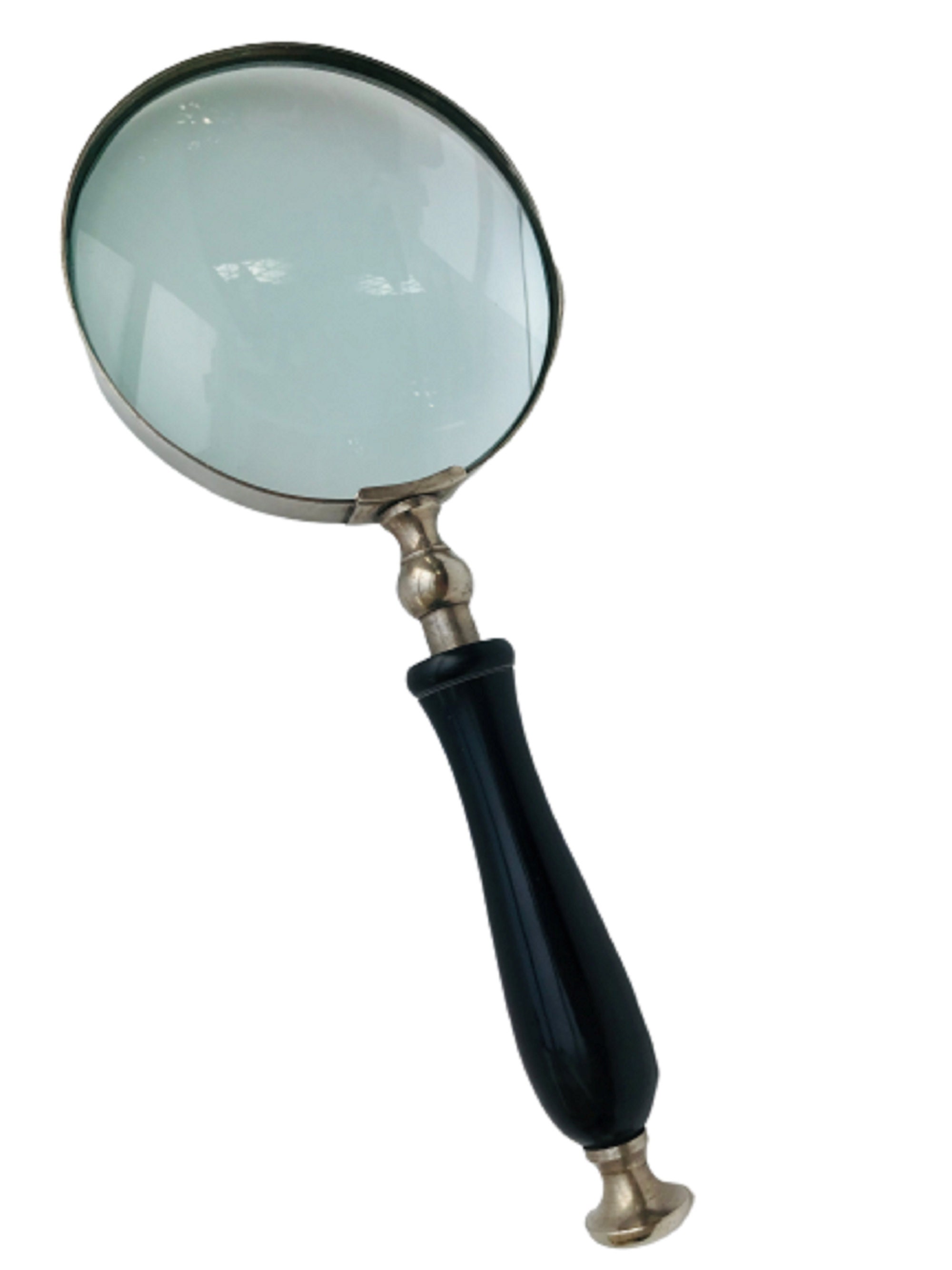 Magnifying Glass Wooden Handle Chrome Neck & Rim Magnifier Etsy UK