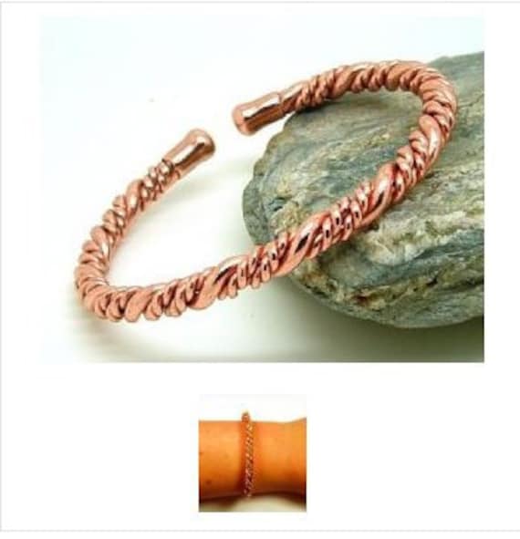 ABM: Solid Copper Magnetic Bangle / Bracelet Twisted Design - Etsy Israel