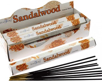FAMOUS STAMFORD INC. Sandalwood Incense Sticks, 20 Sticks x 6 Packs 120 sticks in all
