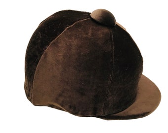 Funda para sombrero de montar, funda para gorro de calavera de caballo ecuestre, funda para casco de bicicleta de terciopelo marrón, talla única