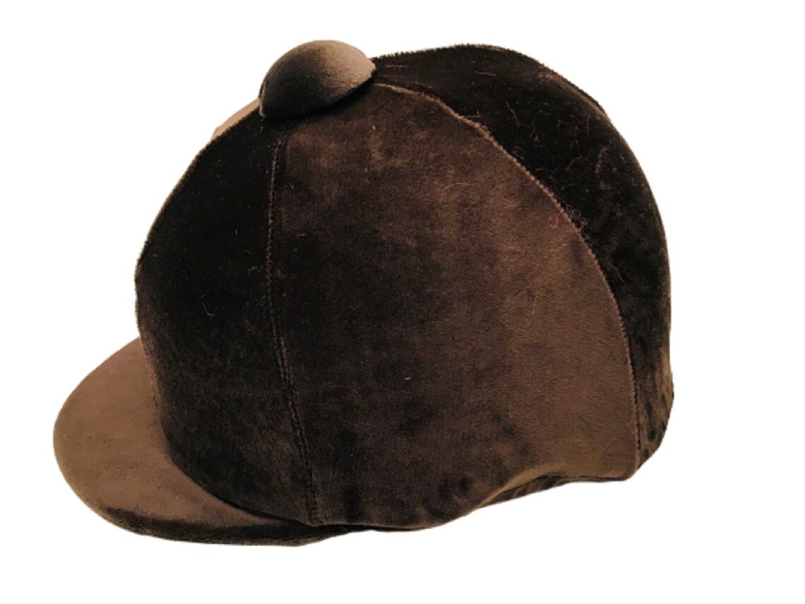 Riding Hat Cover Equestrian Horse Skull Cap Cover Brown Velvet Etsy UK