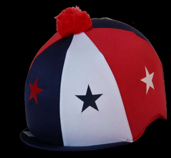 Riding Hat Cover Equestrian Horse Skull Cap Cover Pom Pom Navy Etsy